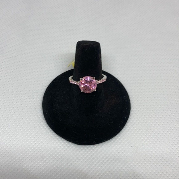 Simulated Pink & Light Pink Diamond’s Sterling Silver New Ring J-35 - Picture 9 of 9